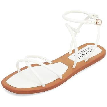 Imagem de Journee Collection Womens Farron Tru Comfort Foam Buckle Flat Sandals White 8 Medium WOMENS US