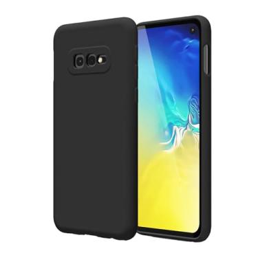 Imagem de EUAGVQY Capa para Galaxy S10e Samsung S10e, capa de silicone líquido com proteção total de microfibra macia, antiarranhões, à prova de choque, capa protetora para Samsung Galaxy S10e, preta