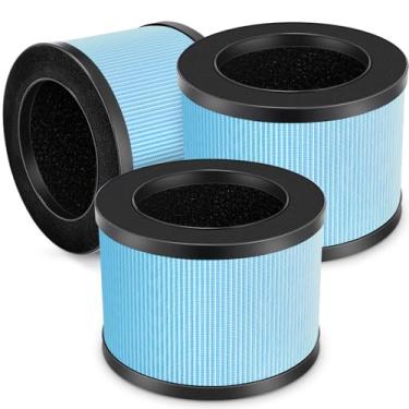 Imagem de Filtro de substituição MK-06 TZ-K1 DH-JH01 HEPA compatível com Tolife TZ-K1, para FreAire KN6391, para purificador de ar Kloudi DH-JH01, MJ012H e MJ001H (pacote com 3, versão azul padrão)