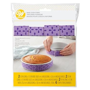 Imagem de Wilton Tiras de forma de bolo Bake-Even – Use tiras de bolo em formas de assar para bolos uniformemente assados, conjunto de 6 peças, (2) 88 x 3,8 cm, (2) 63 x 3,8 cm e (2) 25 x 3,9 cm