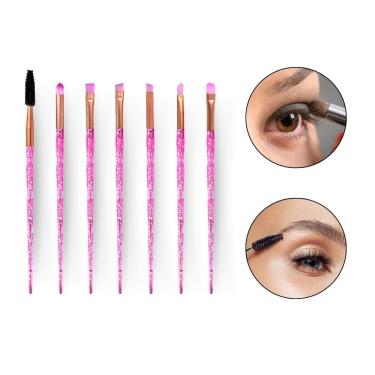 Imagem de Kit 7 Pincéis Olhos Sobrancelha Detalhe Acabamento Maquiagem