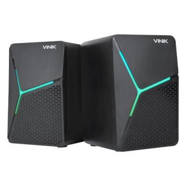 Imagem de Caixa De Som Gamer Vinik Star 6w 2.0 Led Rainbow - Vspkg6wst