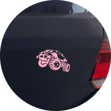 Imagem de Adesivo de Carro Monster Truck - Cor Rosa Claro - Melhor Adesivo, Rosa