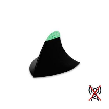 Imagem de Antena Tubarão com Led Verde Decorativa Preta Para Meio do Teto de Car
