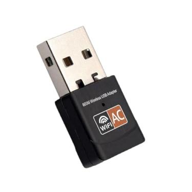 Imagem de Dongle adaptador de rede 600Mbps 802.11ac sem fio USB WiFi Wi-Fi 5 banda dupla 2.4/5GHz adaptador de rede para desktop, laptop, suporte Windows 10/8/7/XP, Mac OS, Linux etc