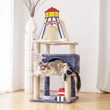 Imagem de HYABi Farol, roda de gaivota, boia, gato, árvore, condomínio, cama, móveis, bola de pelúcia, plataformas de peixes, vários níveis com postes para arranhar, brincar para gatos em ambientes internos