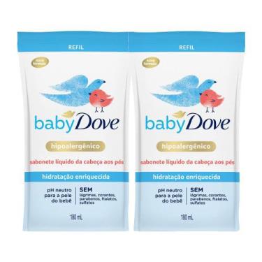 Imagem de Kit 2 Sabonete Líquido Dove Baby Hidratação Enriquecida Refil 180ml