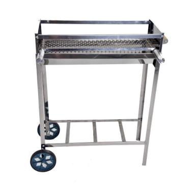 Imagem de Churrasqueira Carrinho Espetinhos Portátil Com Grelha Inox - Issi Gril
