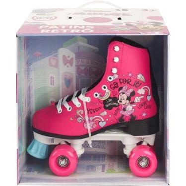 Imagem de Patins Minnie Retro 4 Rodas Tamanho 35-36 Azul BBR TOYS