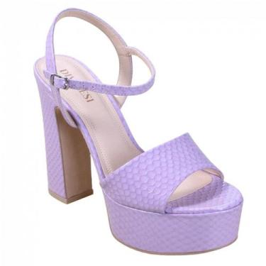 Imagem de Sandália Plataforma Divalesi Snake Gloss Dv11713509, Roxo, 37