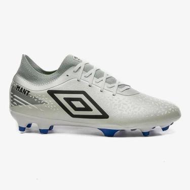 Imagem de Chuteira Campo Umbro Adamant Premier, Branco, Prata, 44, Unissex