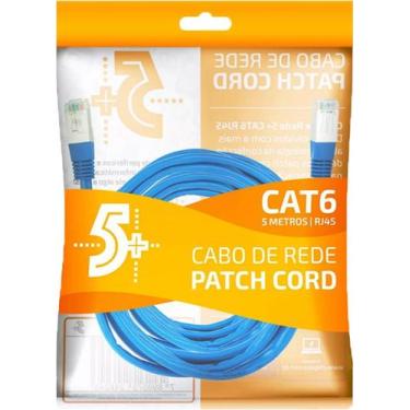 Imagem de Cabo De Rede Rj45 5 Mts Cat6 Internet Lan Azul Blindado - Chip Sce