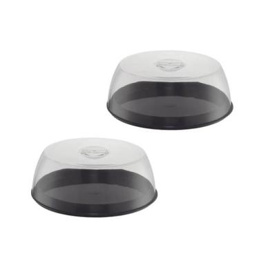 Imagem de Boleira Redonda Preta com Tampa Transparente 2 und - UZ