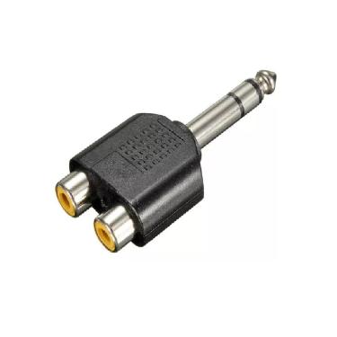 Imagem de Kit 5 Adaptadores P10 Mono x 2 Jack RCA - Conectores