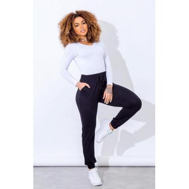 Imagem de Calça Jogger Preta Feminina Moletinho Com Bolso - FREEVEST MODA RIO, G