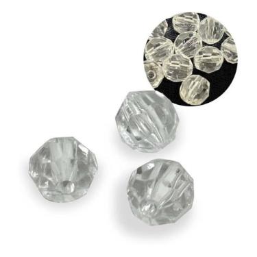 Imagem de Missanga Bola Cristal Transparente Sextavada 8mm 100gr 360un - Adb