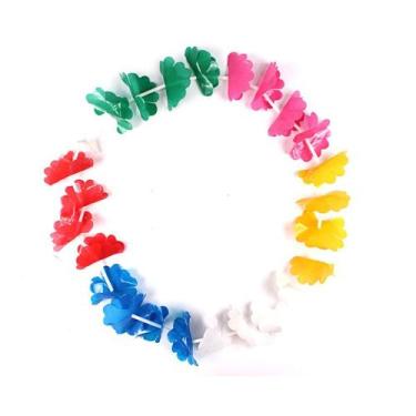 Imagem de Colar Havaiano Colorido de Plástico Unidade - Alua festas