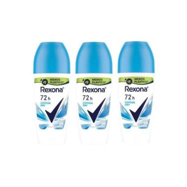 Imagem de Desodorante Roll-On Rexona 50Ml Feminino Cotton - Kit C/3Un