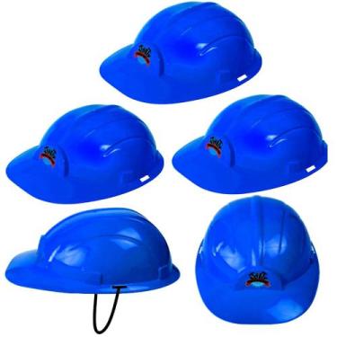 Imagem de 5 Chapéu Construção Capacete Fantasia Infantil Adulto Azul - Toy Maste