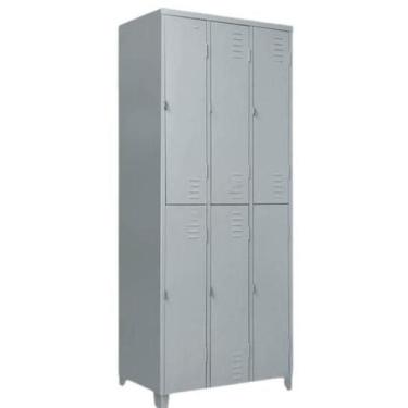 Imagem de Armário Roupeiro De Aço Vestiário Academia 6 Portas Locker - Sagrado M