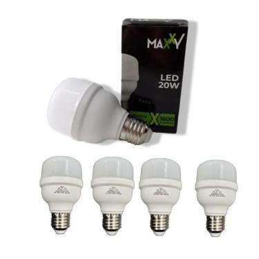 Imagem de kit 5 Lâmpada LED Bulbo 20W Frio 6500K - Maxxy