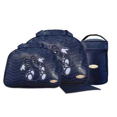 Imagem de Kit Sacola Frasqueira Trocador Bolsa Térmica Maternidade - Mave Baby, 