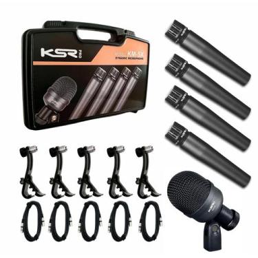 Imagem de Kit de 5 Microfone para bateria percussão KSR Pro KM5x bumbo