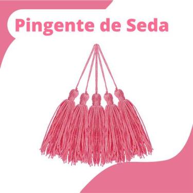 Imagem de Pingente De Seda Tassel - Franja - Rosa Chiclete - Com 50 Unidades - N