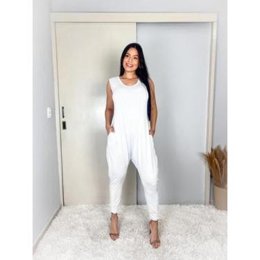 Imagem de Macacão Regata com Bolso - Confortavél - MK MODAS, Branco, P