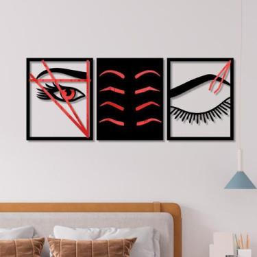 Imagem de Conjunto 3 Quadros Vazados Designer de Sobrancelha 3 com Acrílico - PS