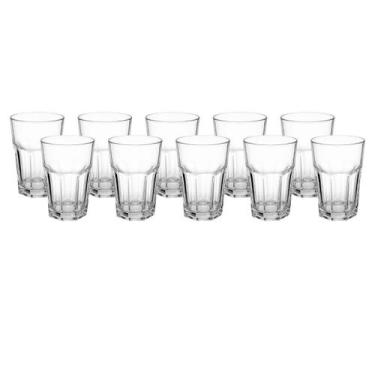 Imagem de Kit 10 Copos de Vidro 350 ML Transparente para Smoothies - PRATICASA