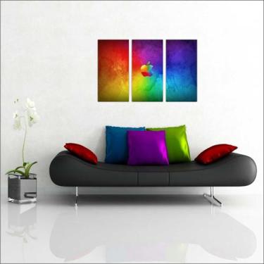 Imagem de Quadro Decorativo Informática Steve Jobs Com 3 peças Com Moldura - Vit