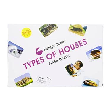 Imagem de hungry brain Flash Cards for Babies and Infants for Early Learning & Stimulation l 1 Year to 6 Years l Easy & Fun Way to Learn Types of Houses with Real Images for Memory & Brain Development