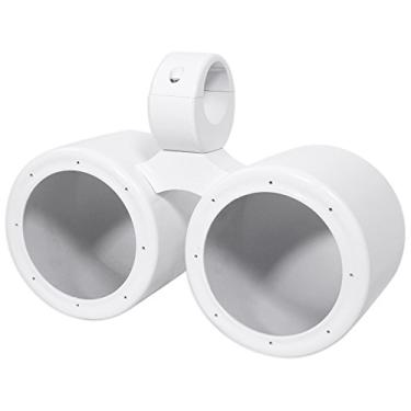 Imagem de Rockville DMAC65W Dual 16.5 cm 300W Caixa de alto-falante torre Wakeboard, 4 Ohm, alumínio branco, suporte giratório de 360 graus, resistente a intempéries, áudio de alta fidelidade, para uso marítimo
