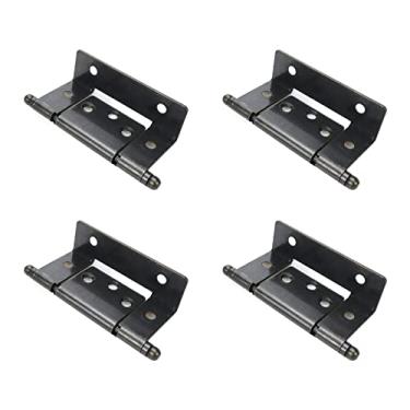 Imagem de Wealrit 4 peças de dobradiças de 6 cm sem encaixe bronze vintage inserção parcial dobradiças de eixo longo com parafusos de montagem (largura de 2,5 cm)