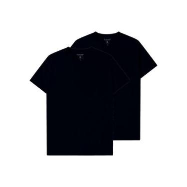 Imagem de Kit com 2 Camisetas Masculina Malwee 1000015037, Preto, GG