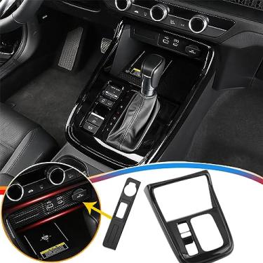 Imagem de MUXEE 2 peças de painel de mudança de marchas da moldura do console central para Honda CRV CR-V 2023 2024 2025 - ABS preto brilhante acessórios interiores esportivos