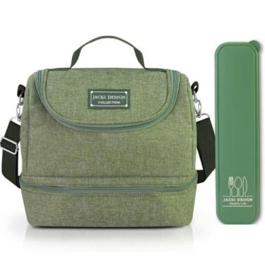Imagem de Bolsa Térmica Marmita Lancheira Necessaire 2 Divisórias Compartimentos