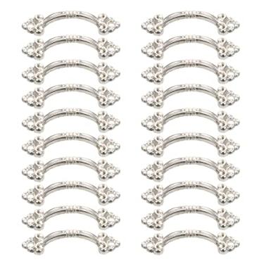 Imagem de 20 peças Pequenas Puxadores de Armário VintageDoor Handle Alloy Antique Jewelry Box Puxador Puxador Gaveta Puxadores para Caixa de Joias Caixa Prata