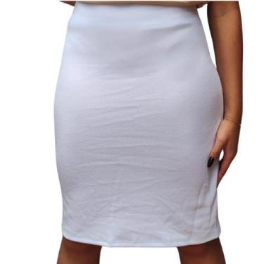 Imagem de Saia Moda Evangelica Feminino Midi Lisa Social Jovem Cintura Alta  - U
