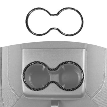 Imagem de RT-TCZ Apoio de braço traseiro console central suporte de copo capa de acabamento acessórios de decoração de interiores capa de acabamento para Dodge Charger 2010 UP fibra de carbono