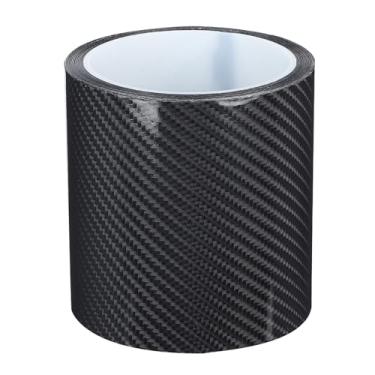 Imagem de Envoltório de fibra de carbono para carros, protetor de porta de carro preto protetor de borda protetor de peitoril de porta fita de fibra de carbono protetor de entrada de porta (10CM*3M)