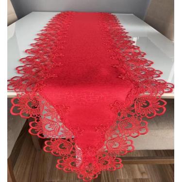 Imagem de Caminho de Mesa Trilho Kasilar Premium Barrado Guipir 40x1.50cm - Kasi