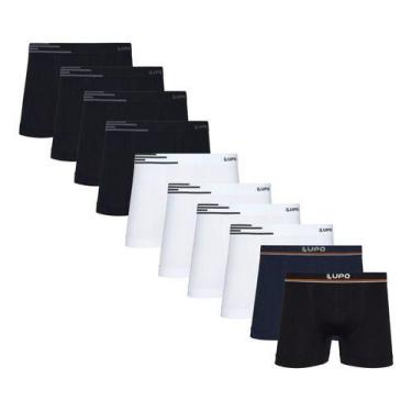 Imagem de Kit 10 Cuecas Lupo Boxer Masculina Microfibra Premium Seamless 436, So