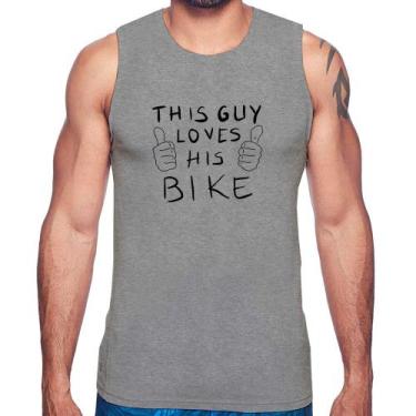 Imagem de Regata This guy loves his bike - Foca na Moda, Cinza, GG