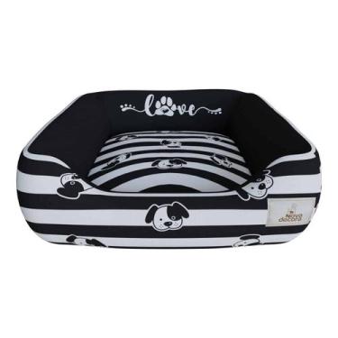 Imagem de Caminha Para Cachorro Preto Love Pet Aveludado Cama Pet 60x60 - Novade