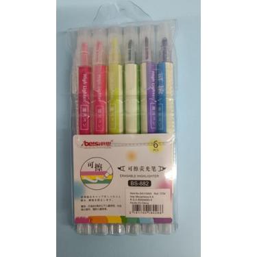 Imagem de Marca Texto apagavel kit c/6 - Genérico