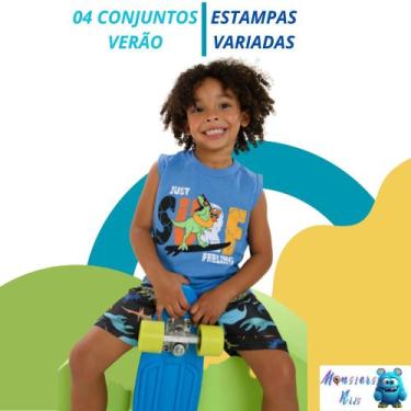 Imagem de Kit 8 Peças Verão 4 camisas e 4 shorts Menino - Monsters Kids, 2