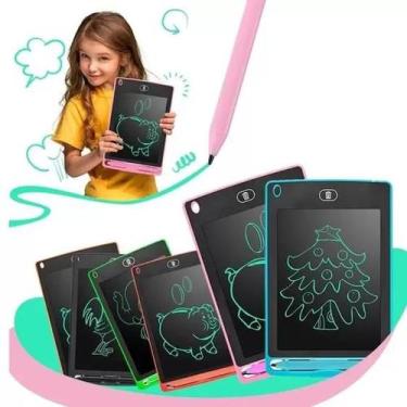Imagem de Lousa Magica Infantil Digital Tablet LCD Tamanho Grande 8.5" Com Canet