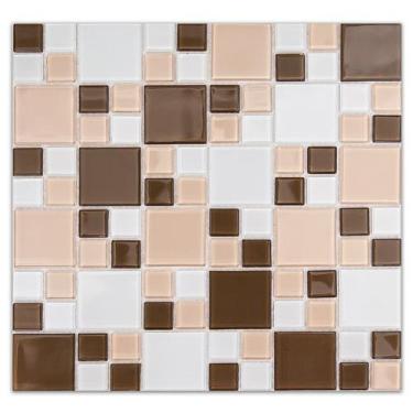Imagem de Pastilha de Vidro K2413 - MISCELANEA CRISTAL BEGE 29,7x29,7cm - Glass 